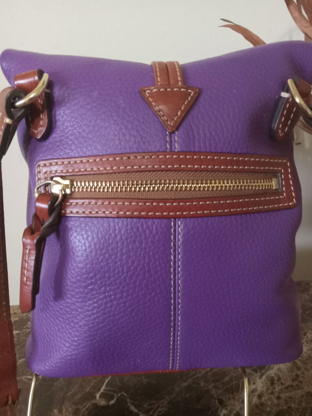 Dooney & Bourke Purple Pebbled Leather Crossbody Bag EUC - Picture 15 of 16